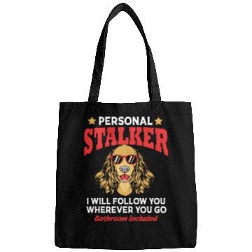 Discover Personal Stalker Dog Funny Cocker Spaniel Bags