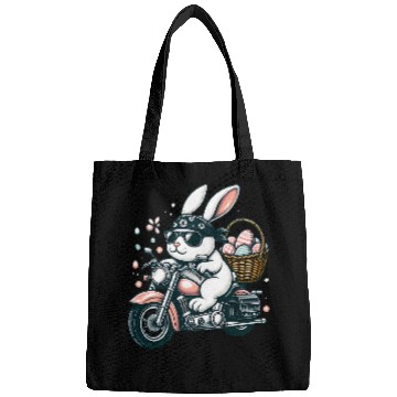 Discover Motorcycle Bunny Easter Biker Eggs Bags