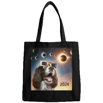 Discover Selfie English Springer Spaniel Womens Mens Solar Eclipse Bags