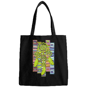 Discover Native American Dreamcatcher Border Elements 2 Fan Fun Bags