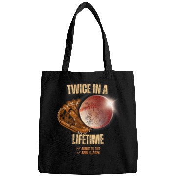 Discover Solar Eclipse Twice in Lifetime 2024 Solar Eclipse baseball Bags