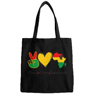 Discover Juneteenth Day 1865 Peace Love Juneteenth Bags