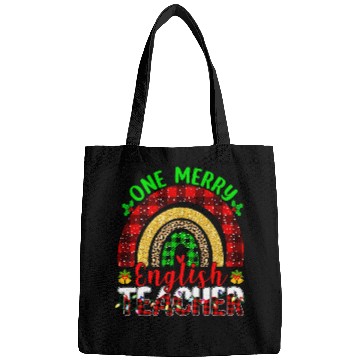 Discover One Merry English Teacher Leopard Rainbow Christmas Tree 1 Bags
