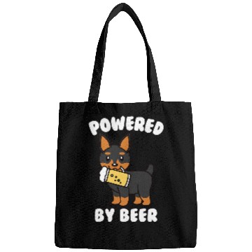 Discover Powered By Beer Miniature Pinscher Dog Bags