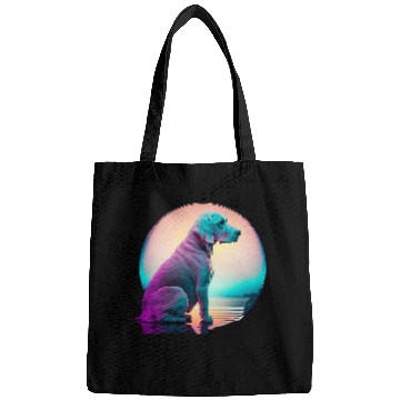 Discover Weimaraner Japanese Retro Synthwave Bags