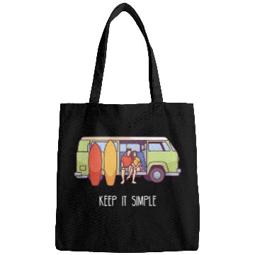 Discover Keep It Simple I Camping Van Campsite Motif Bags