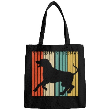 Discover Rhodesian Ridgeback Retro 1970s Dog Silhouette Bags