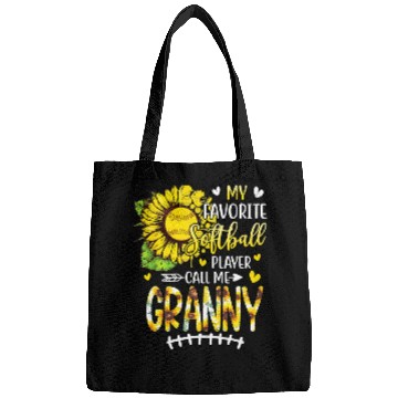 Discover My Favorite Softball Player Call Me Granny Sunflower Bags