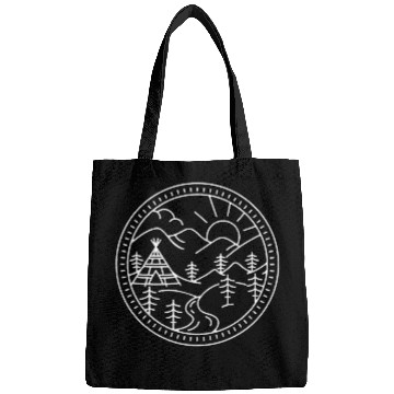 Discover Indigenous Art Tipi Mountains Forest Southwest Bags