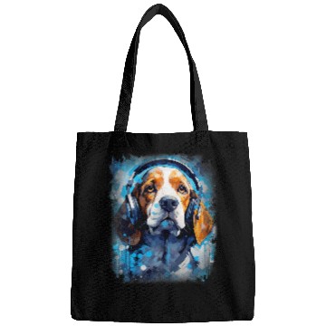 Discover Rave EDM Beagle Dog Headphone Bags