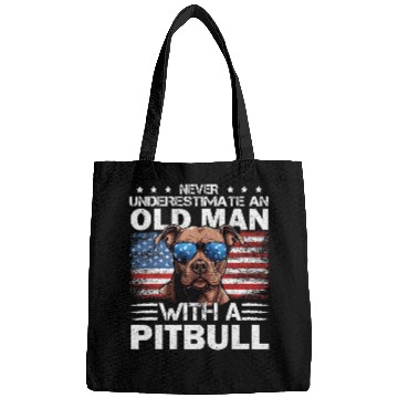 Discover Pitbull Pittie Dog Breed Never Underestimate an Old Man Bags