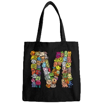 Discover Letter M Monsters Alphabet Name Initial Cute Monogrammed Bags