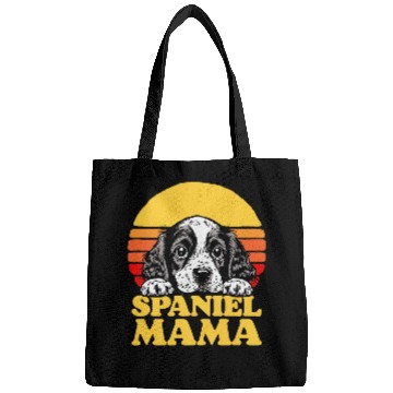 Discover Spaniel Mama Cute English Cocker Spaniel Puppy Mom Retro Bags