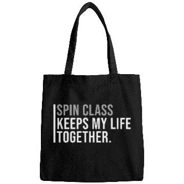 Discover Spin Class Hobby Indoor Cycling Enthusiasts Quote Bags