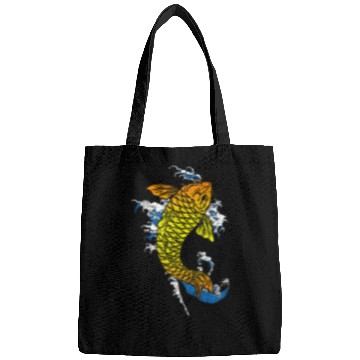 Discover Koi Fish Waves Japan Japanese Art Bags