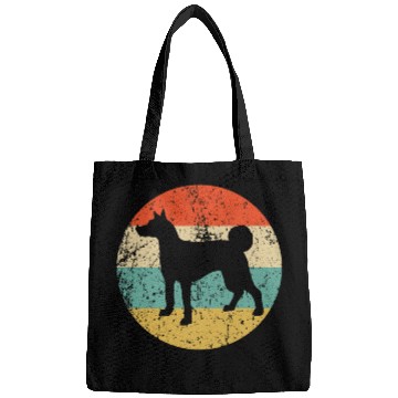 Discover Retro Basenji Dog Breed Icon Bags