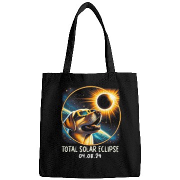 Discover Solar Eclipse Labrador Retriever Wearing Glasses 04 08 2024 Bags