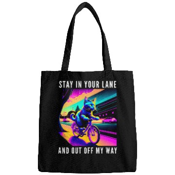 Discover Stay In Your Lane Cat Biking Bicycle Bags