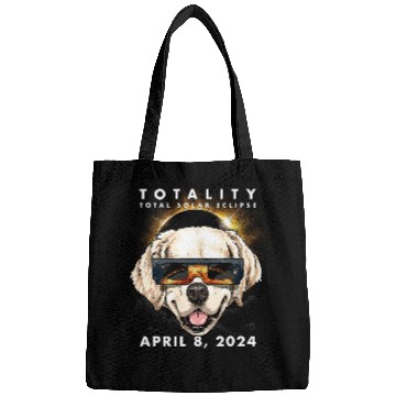Discover Solar Eclipse 2024 Golden Retriever Dog Bags