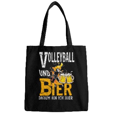 Discover Volleyball and Bier Dum Ich Here Schnaps Alcohol Bags
