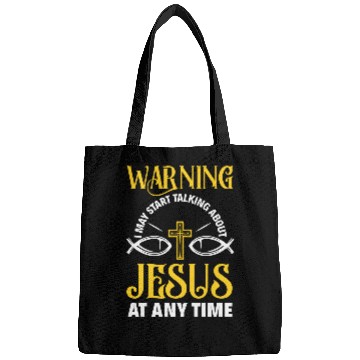 Discover Warning I May Start Talking About Jesus Funny Pastor Bags