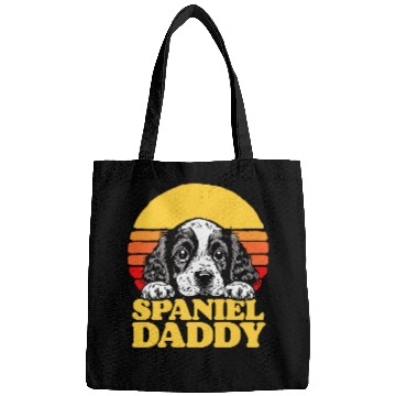 Discover Spaniel Daddy Cute English Cocker Spaniel Puppy Dad Retro Bags