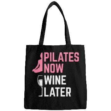 Discover Pilates Now Wines Later Instructor Yoga Exercise Wines Lover Bags
