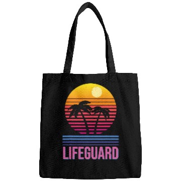 Discover Lifeguard Retro Palm Tree Swimming Beach Summer Bags