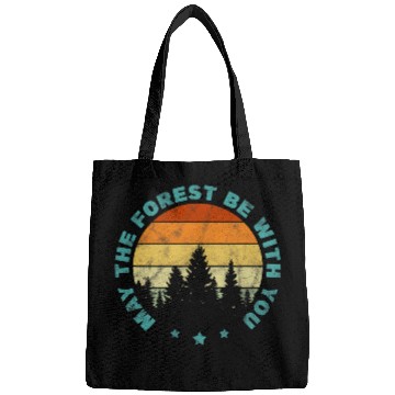 Discover May The Forest Be With You Tree Camping Hiking Hiker Vintage Bags