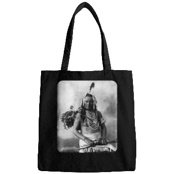 Discover Native American Indian Warrior Historic Aged Original Print Bags