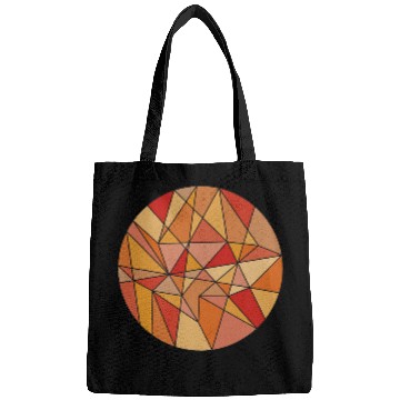 Discover Round colorful circle with triangles polygons art motif Bags