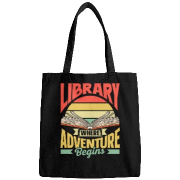 Discover Library Where Adventure Begins Books Librarian Library Bags