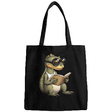 Discover Lizard Reading Book Funny Bookworm Reader Read Librarian 22 Bags