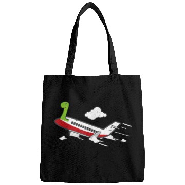 Discover Airplane Pilot Dinosaur On An Airplane Bags