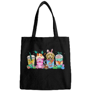Discover Poodle Dog Coffee Lover Easter eggs Easter Bunny Bags