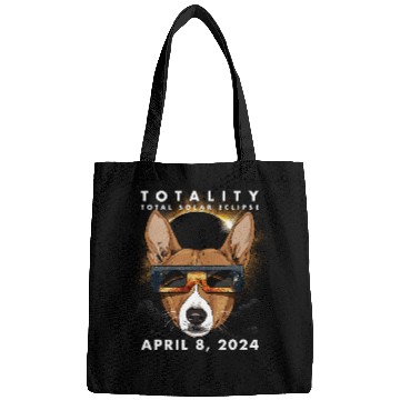 Discover Solar Eclipse   2024 Basenji Dog Wearing Glasses Bags