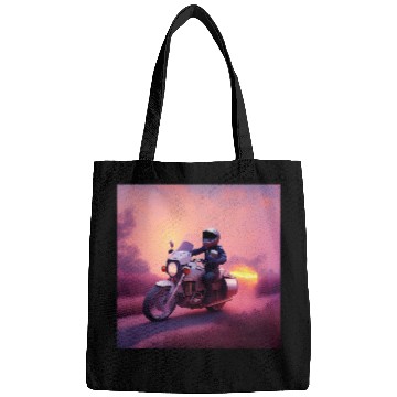 Discover Sunset Sunrise Pink Peach Sky Gradient Motorcycle Rider Road Bags