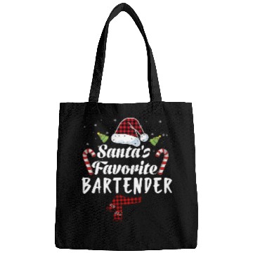 Discover Santas Favorite Bartender Christmas Santa Red Plaid Claus Bags
