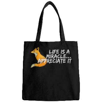 Discover LIFE IS A MIRACLE APPRECIATE IT RED FOX PASTEL ART Bags