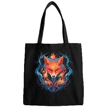 Discover Stylized fox and flame fox art fox graphics Bags