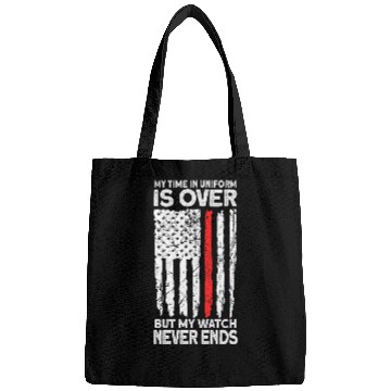 Discover Retired Firefighter American Flag Thin Red Line Bags