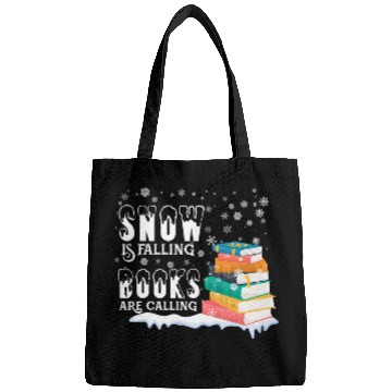 Discover Snow is Falling Books Are Calling Funny Librarian Reading Bags
