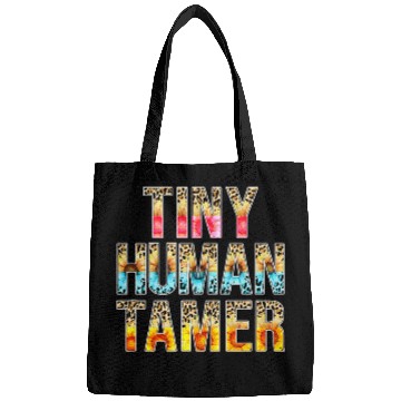Discover Tiny Human Tamer Leopard Print Sunflower Teacher Babysitter Bags