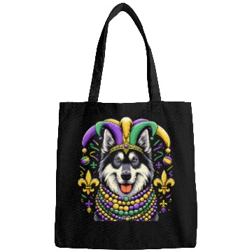 Discover Mardi Gras Norwegian Elkhound Dog Jester Bags