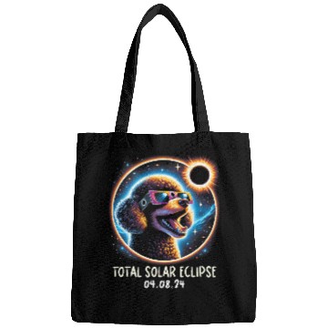 Discover Solar Eclipse Poodle Wearing Glasses Pet April 8 2024 Bags