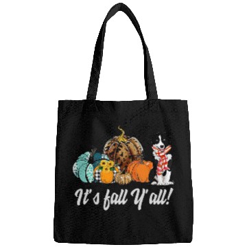 Discover its fall yall border collie thanksgiving autumn Bags
