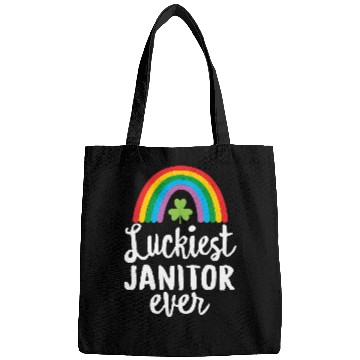 Discover Luckiest Janitor Ever St Patrick Day Shamrocks Bags