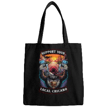 Discover Support Your Local Chicano Motorcycle Biker Skull Bags