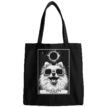Discover Solar Eclipse 2024 Totality Tarot Card Pomeranian Dog Bags