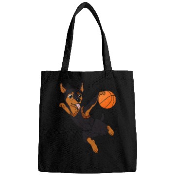 Discover Miniature Pinscher Basketball Funny Dog Athletic Bags